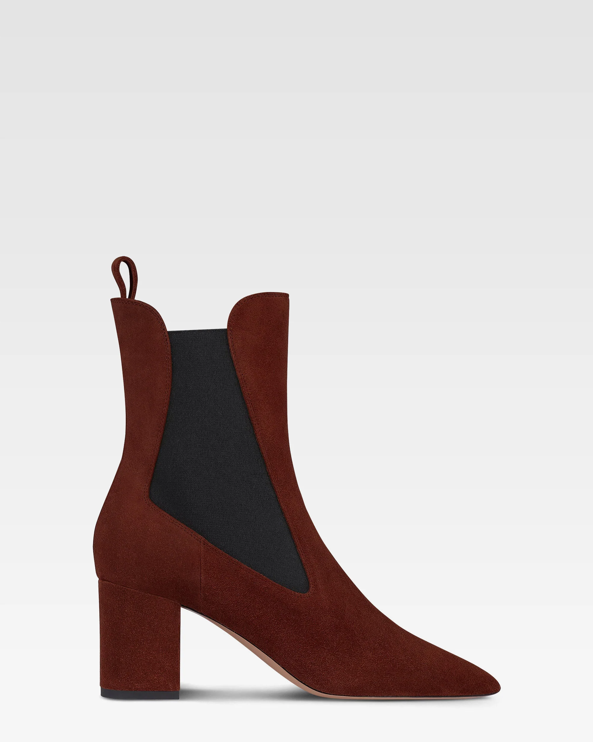 Ankle boots in mahogany calf suede leather