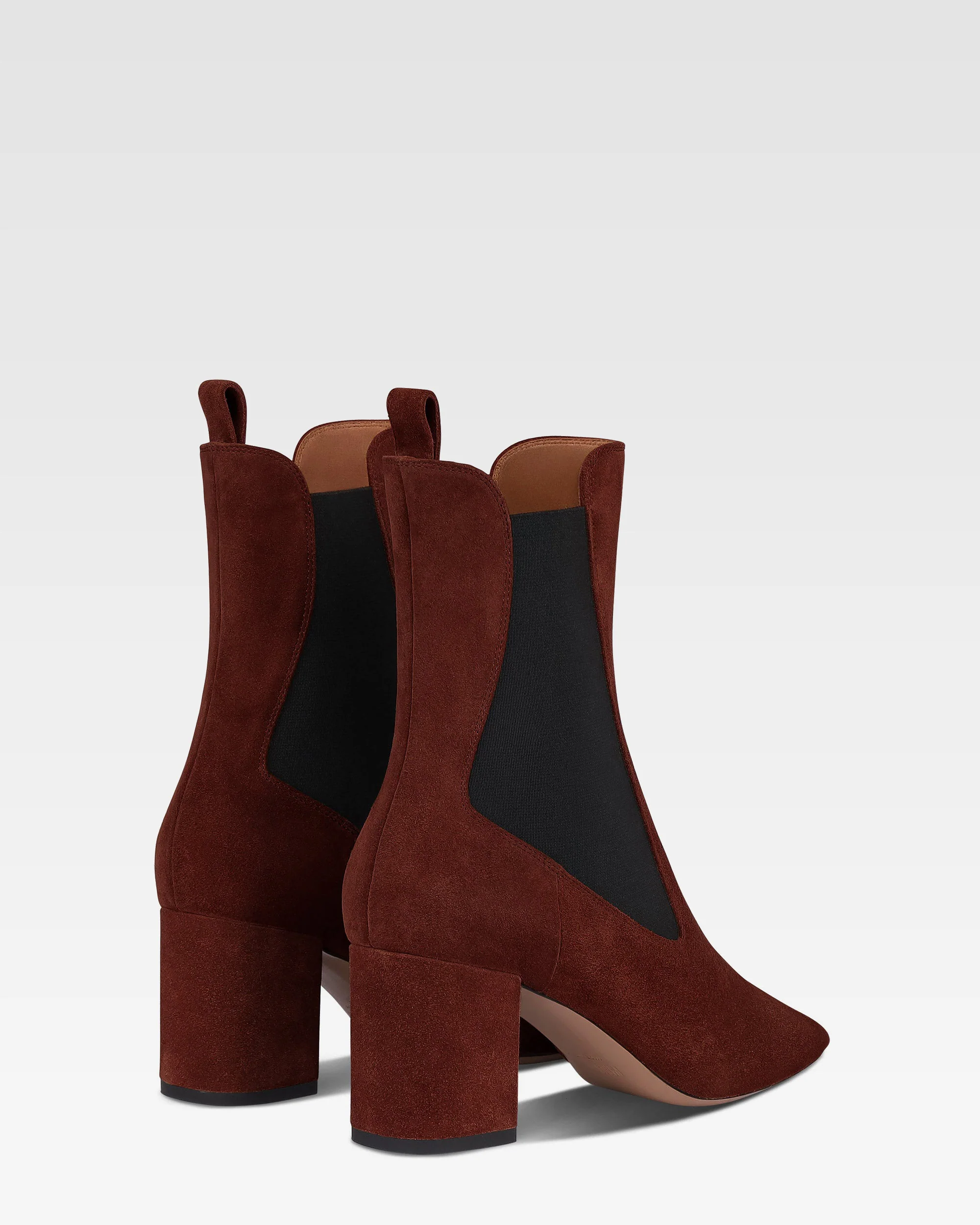 Ankle boots in mahogany calf suede leather 3 Ankle boots in mahogany calf suede leather
