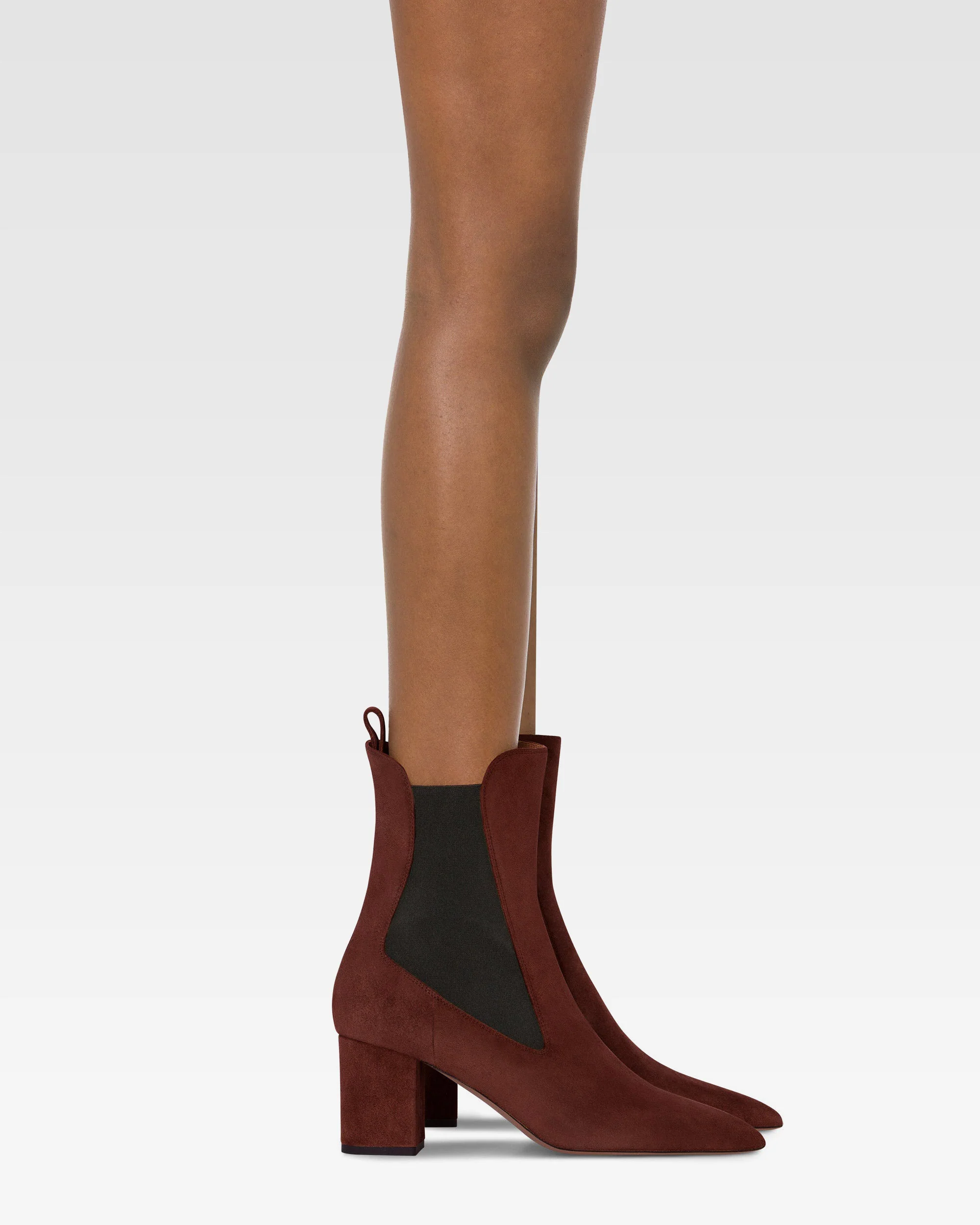 Ankle boots in mahogany calf suede leather 6 Ankle boots in mahogany calf suede leather