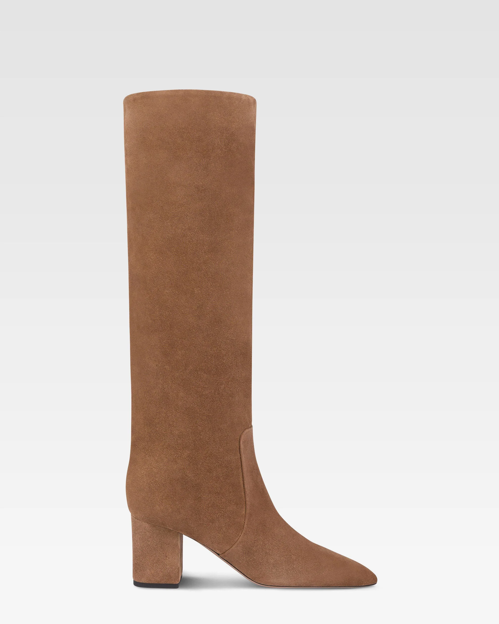 Boots in brown calf suede leather