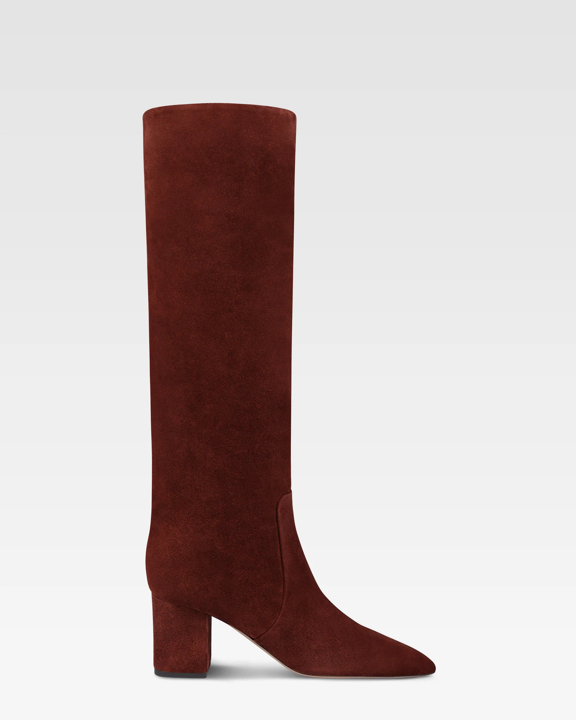 Boots in mahogany calf suede leather