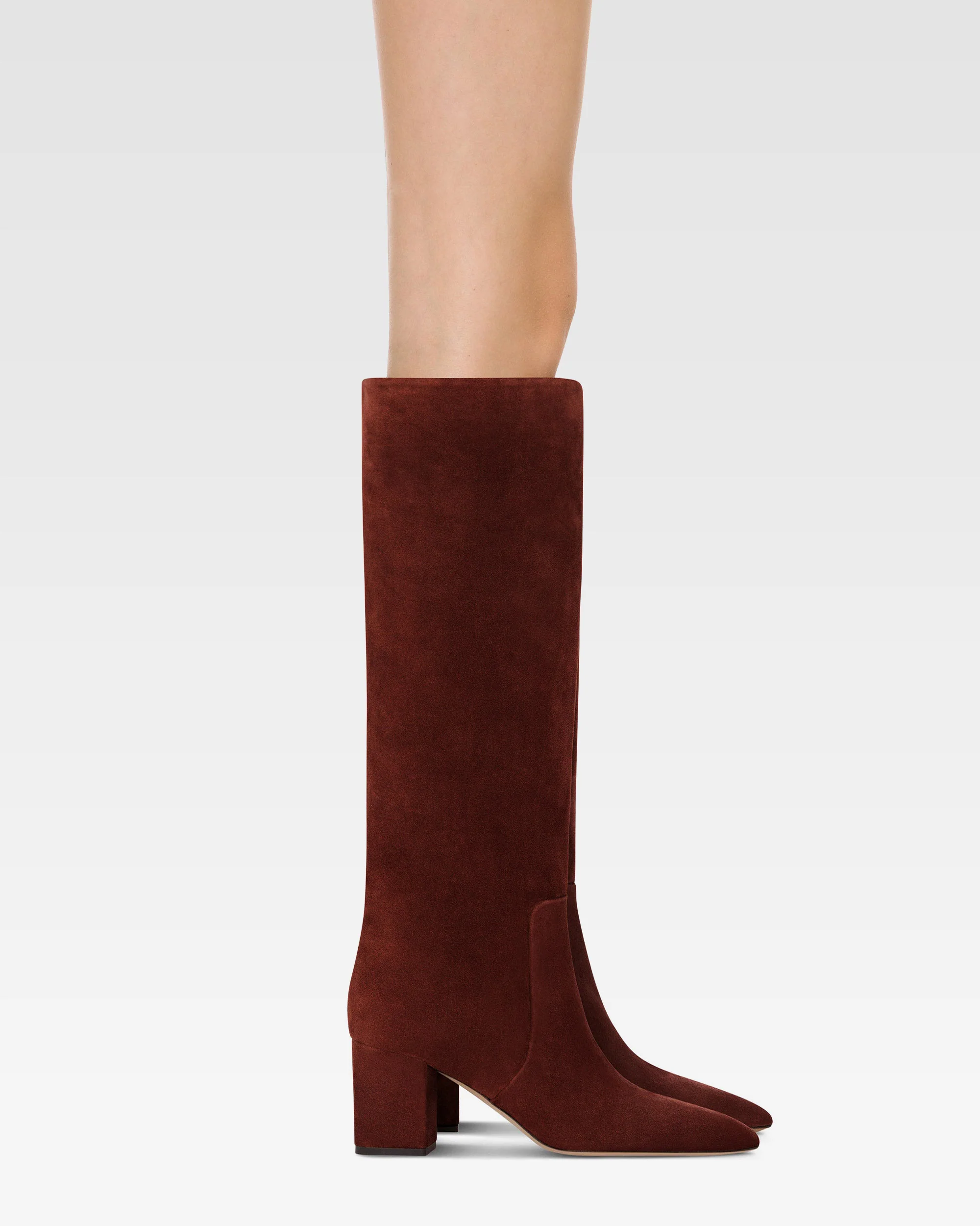 Boots in mahogany calf suede leather 6 Boots in mahogany calf suede leather