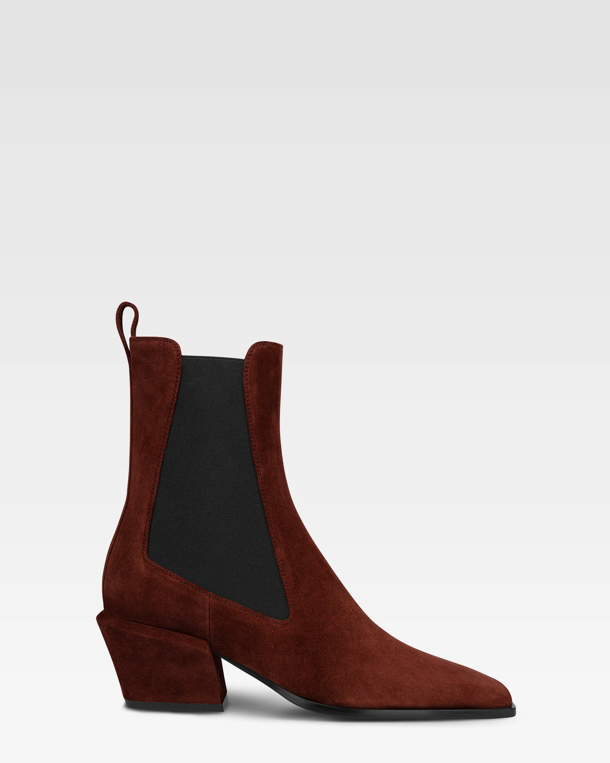 Ankle boots in mahogany calf suede leather