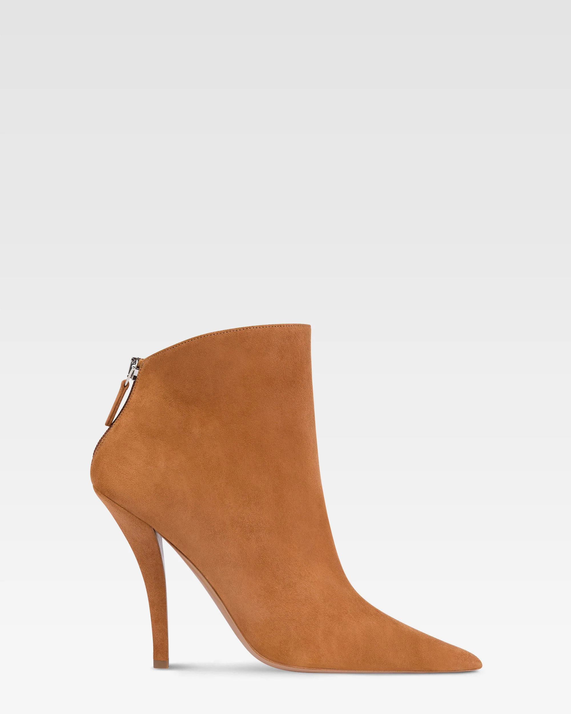 Ankle boots in cognac suede leather