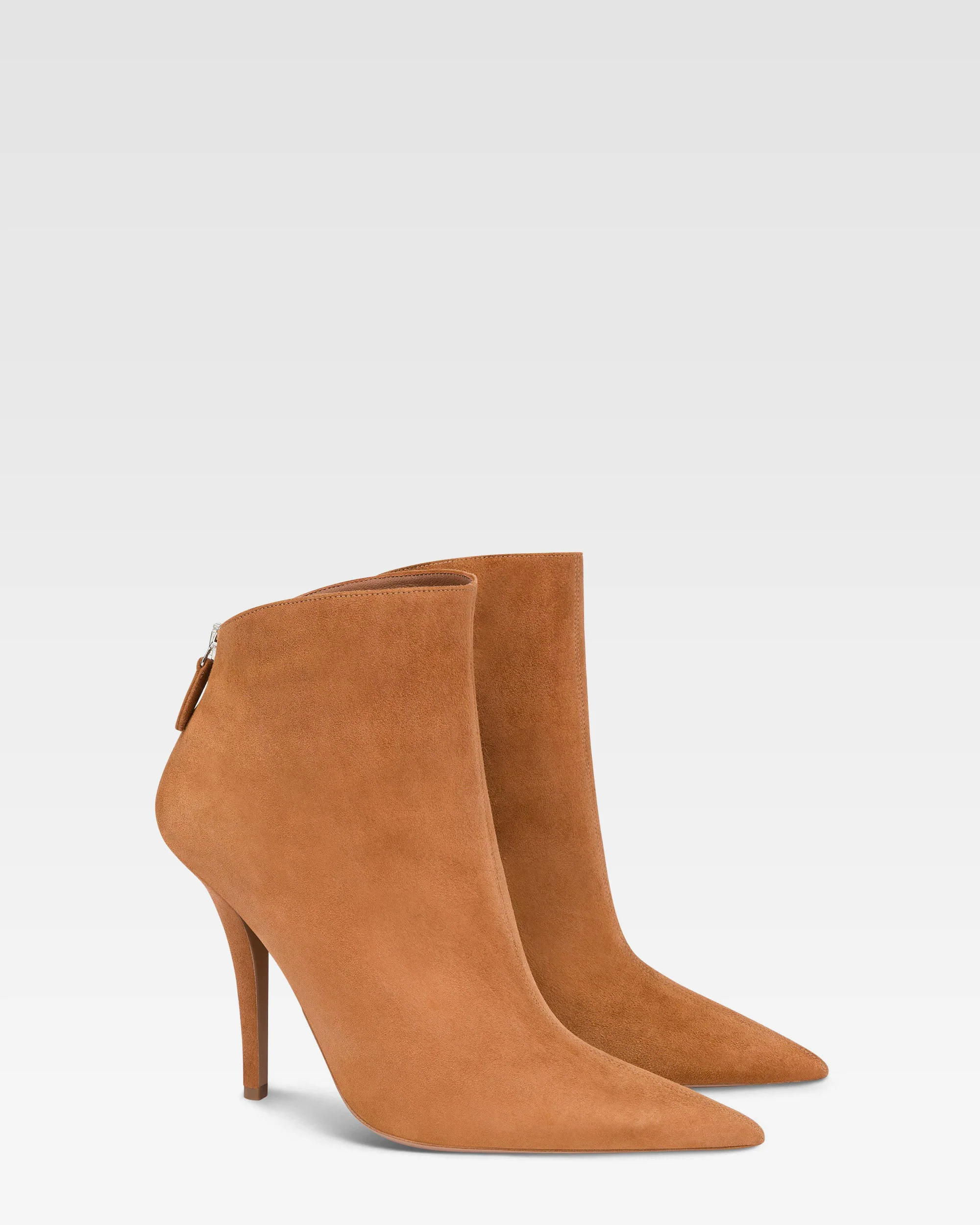Ankle boots in cognac suede leather