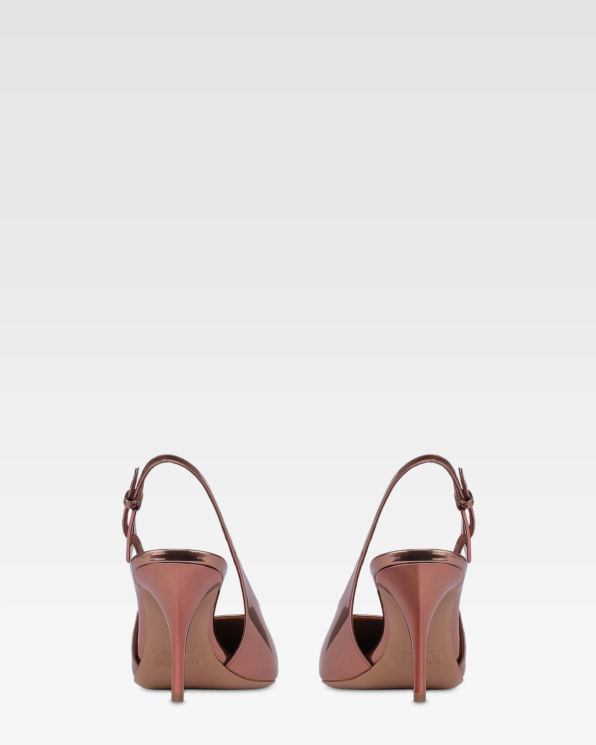 Slingbacks in texas rose mirror-effect leather 4 Slingbacks in texas rose mirror-effect leather