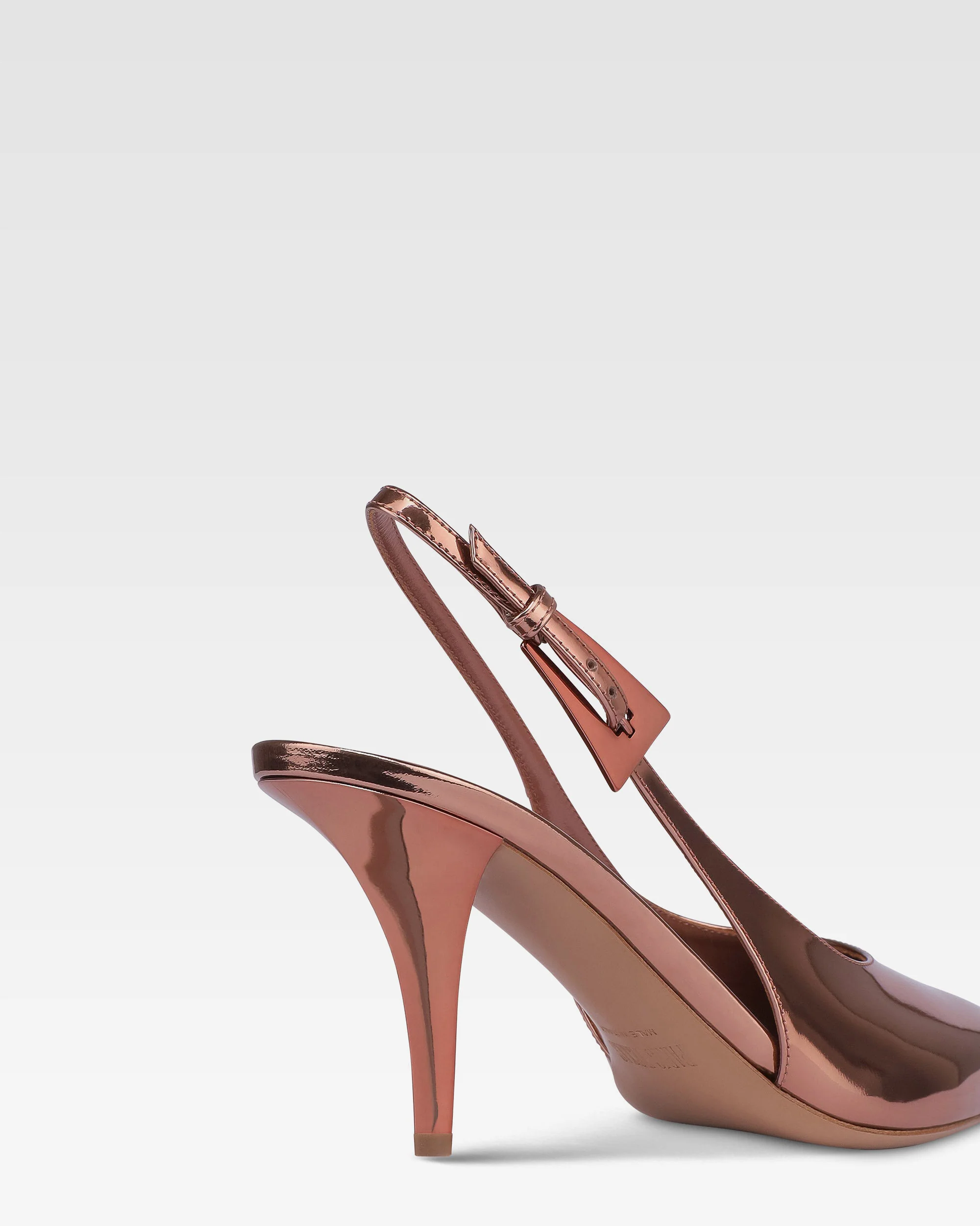 Slingbacks in texas rose mirror-effect leather 5 Slingbacks in texas rose mirror-effect leather