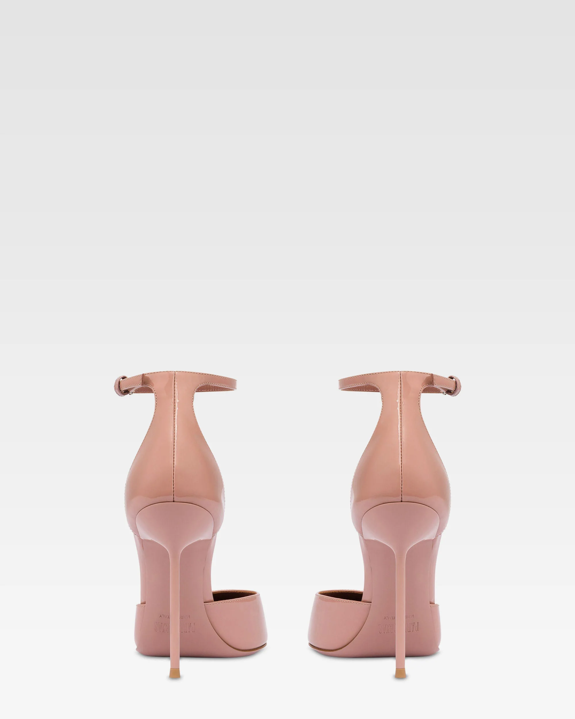 Ankle-strap pumps in dark phard patent leather