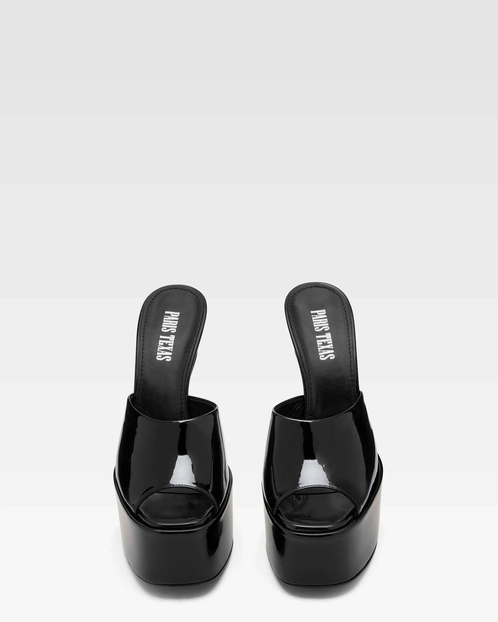 Black patent leather platform mules 3 Black patent leather platform mules