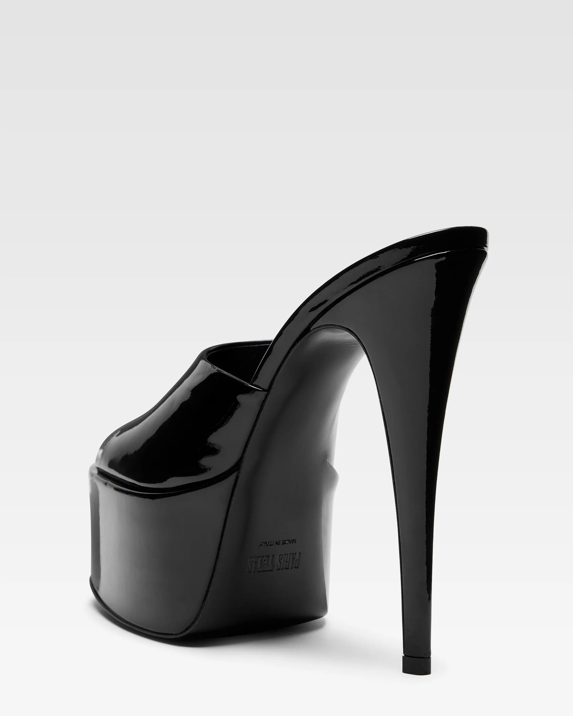 Black patent leather platform mules 4 Black patent leather platform mules