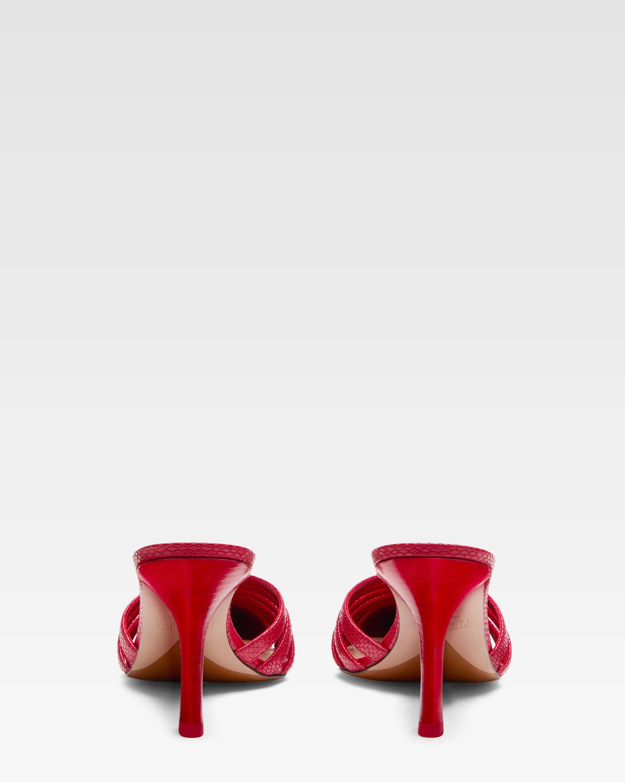 Red leather cut-out mule