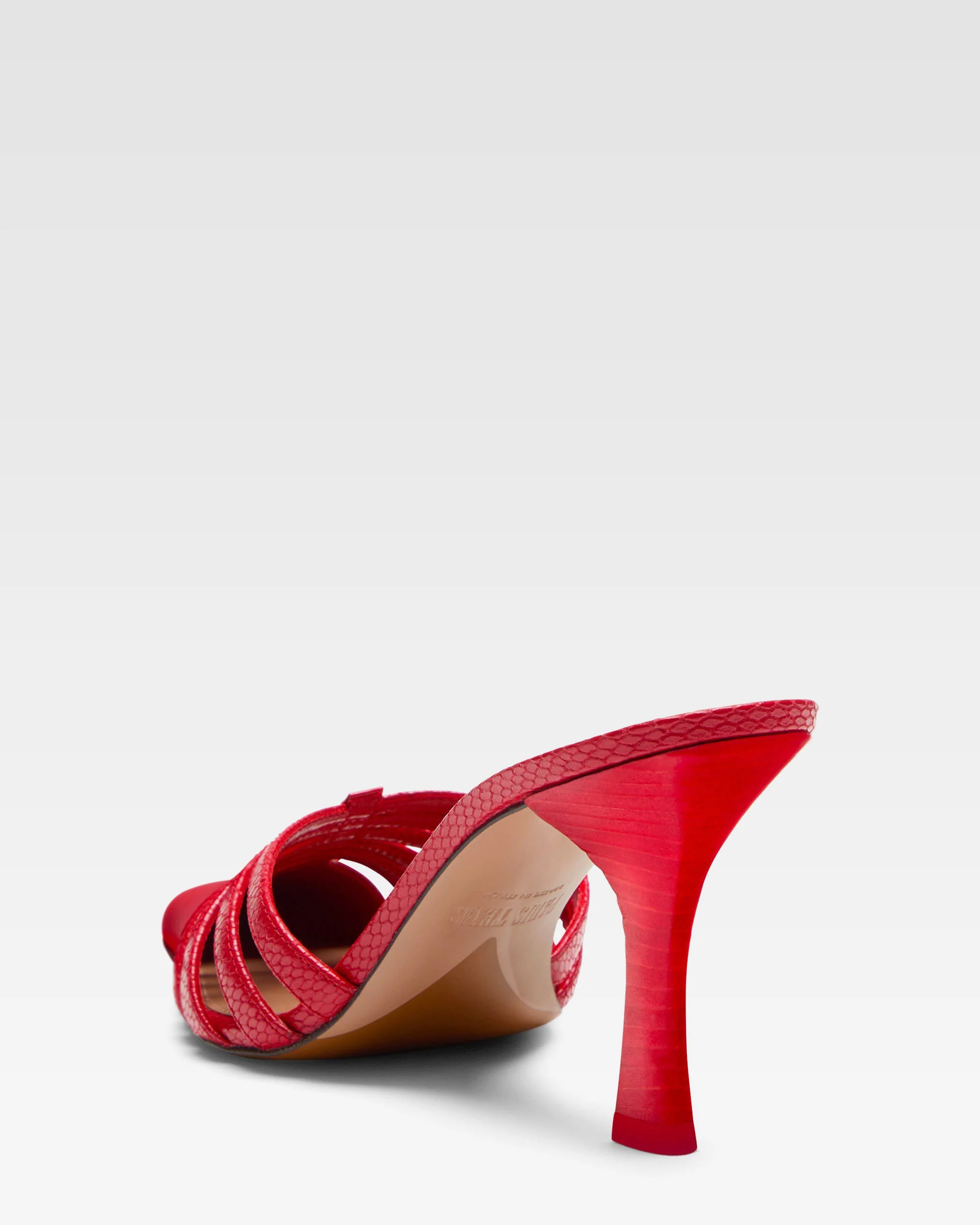 Red leather cut-out mule
