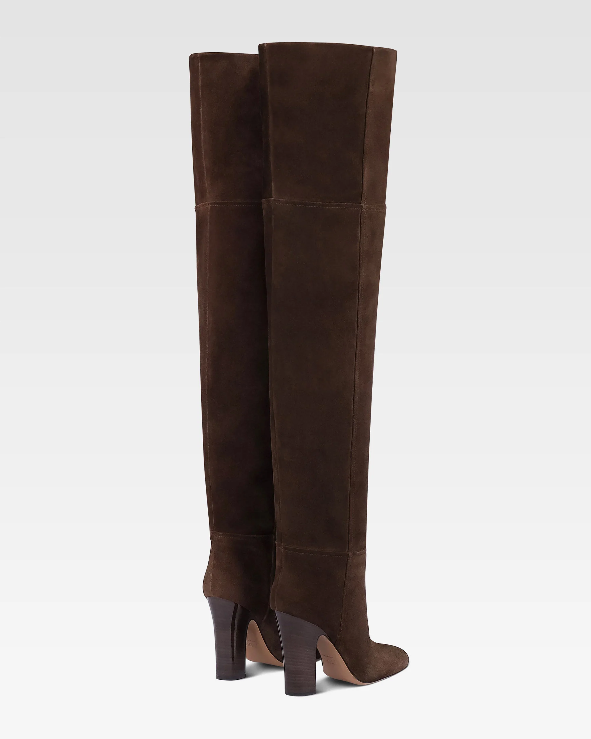 Over-the-knee boots in ebony calf suede leather 3 Over-the-knee boots in ebony calf suede leather