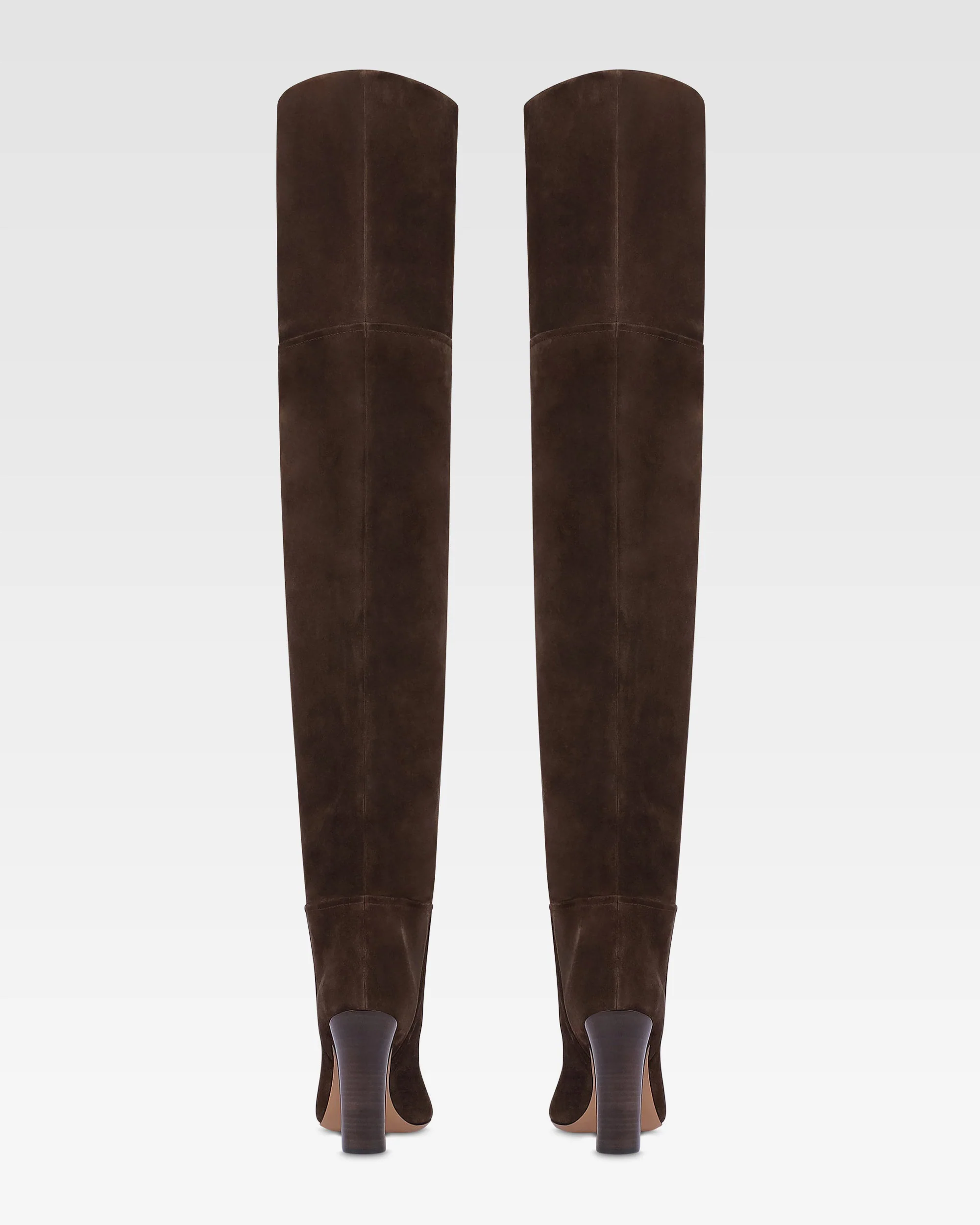 Over-the-knee boots in ebony calf suede leather 4 Over-the-knee boots in ebony calf suede leather