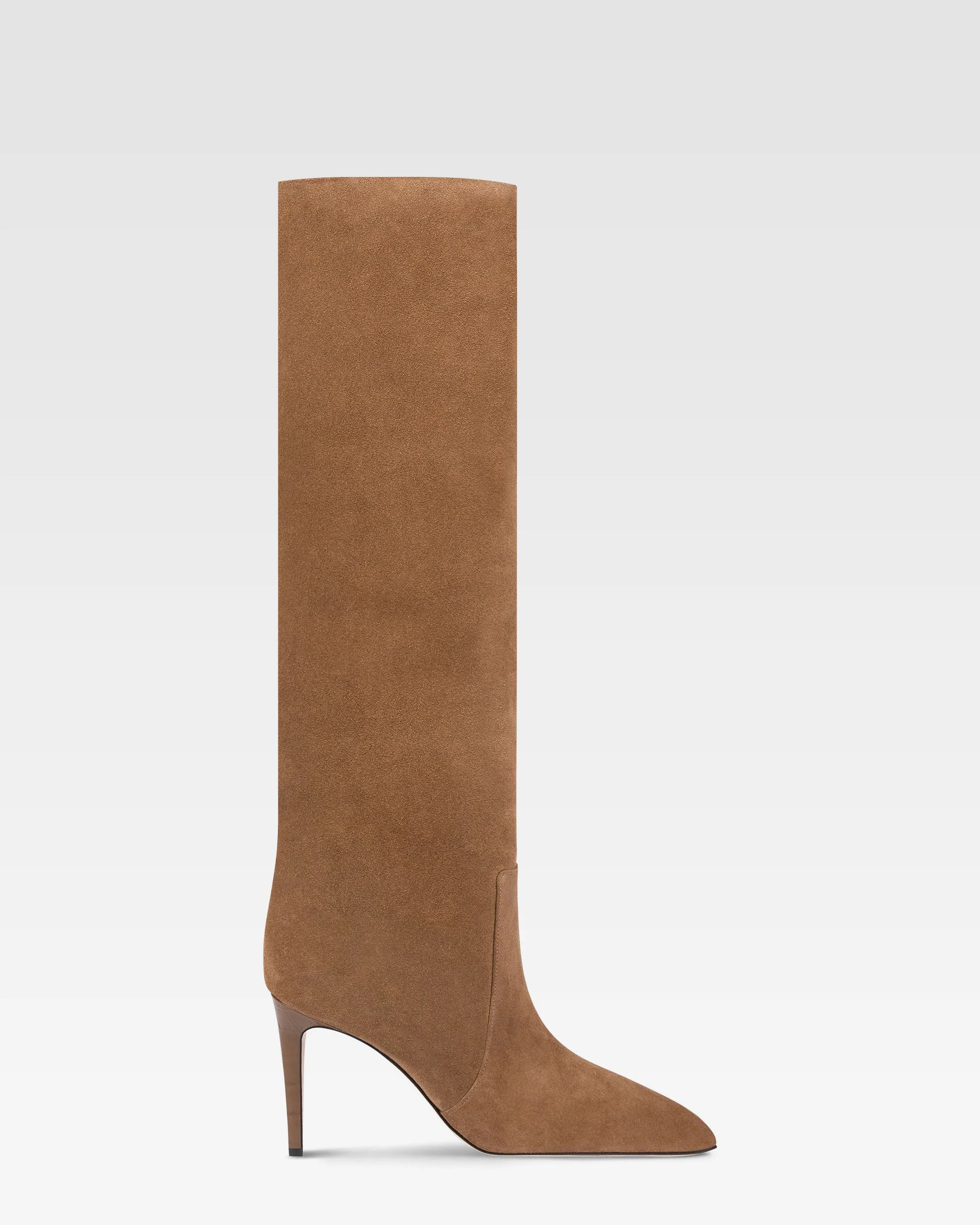 Boots in brown calf suede leather